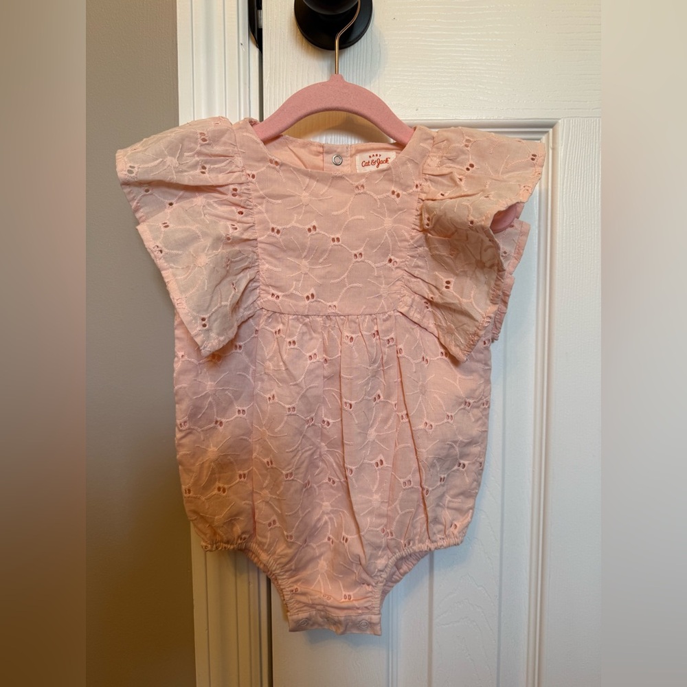 Cat & Jack Light Pink Eyelet Romper